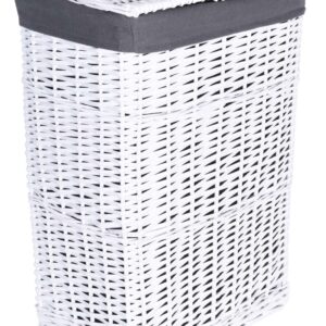 Kosz wiklinowy 48x36x66 cm - 114L - biało-szary