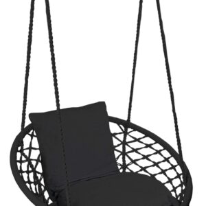 Fotel wiszący Bocianie gniazdo TOGO czarny poduszki