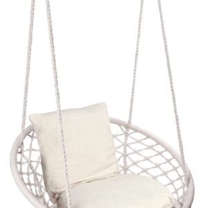 Fotel wiszący Bocianie gniazdo TOGO kremowy poduszki