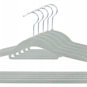 Wieszak welurowy Maxi komplet 5 szt - szary