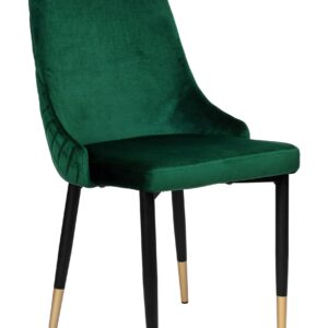 Krzesło welurowe tapicerowane Vermont Velvet ciemnozielone