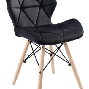 Krzesło tapicerowane MURET VELVET - aksamitny czarny