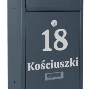 Skrzynka pocztowa na listy Gustav antracyt z napisami