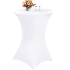 Pokrowiec na stolik koktajlowy BIAŁY 80 cm