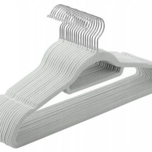 Wieszak welurowy Maxi komplet 60 sztuk szary