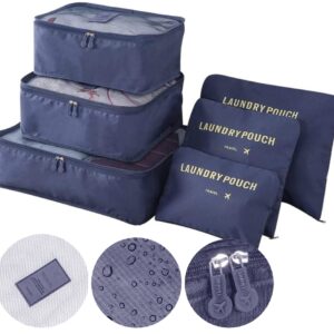 Zestaw 6 organizerów podróżnych GAVIN granatowy