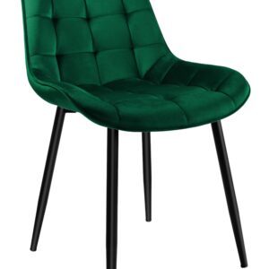 Krzesło welurowe NORMAN Velvet ciemnozielone