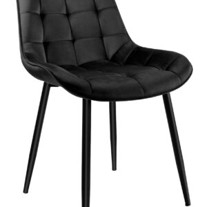 Krzesło welurowe NORMAN Velvet czarne