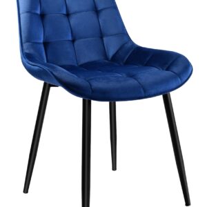 Krzesło welurowe NORMAN Velvet granatowe