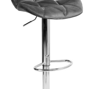 Hoker barowy Gordon chromowane grafitowe Velvet