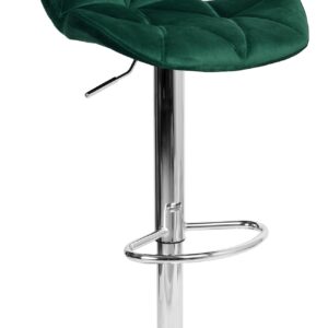 Hoker barowy GORDON chromowane ciemnozielone Velvet