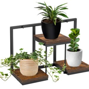 Kwietnik loftowy czarny JOSE RUSTIC postarzany dąb