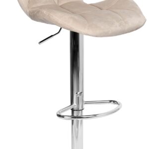 Hoker barowy Gordon chromowany beżowy Velvet