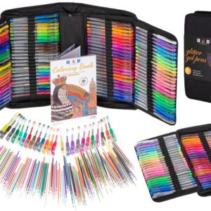 Długopisy żelowe kolorowe w etui 120szt + 120 wkładów