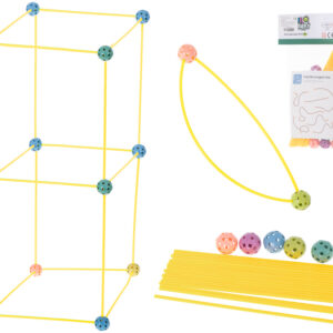 Klocki konstrukcyjne rurki słomki patyczki kreatywne baza namiot domek 75el.