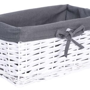 Koszyk wiklinowy 30x20x15 cm - biało-szary