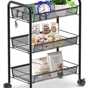 Regał na kółkach 3 poziomy Halsen czarny