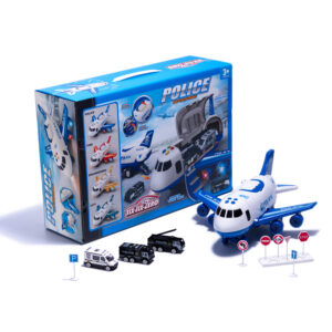 Transporter samolot + 3 auta policja