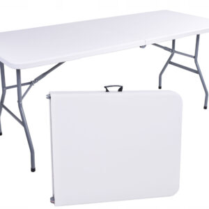 Stół cateringowy FETA WHITE składany w walizkę 180 cm biały