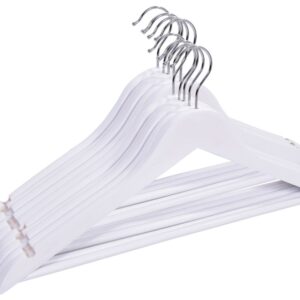 Wieszak drewniany RONDO komplet 10 szt biały