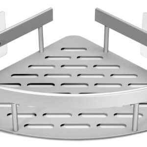 Półka narożna LUSAKA srebrna do łazienki