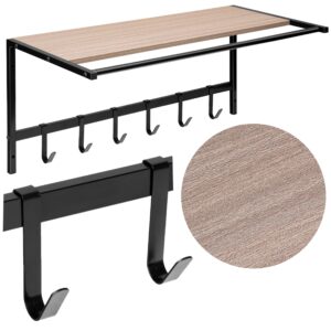 Wieszak ścienny z półką  jasny buk AZUL czarny