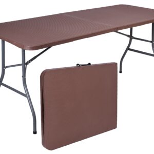 Stół cateringowy RATTAN składany w walizkę 180 cm brązowy