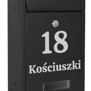Skrzynka pocztowa na listy Gustav czarna z napisami