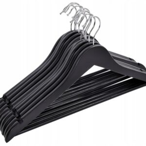 Wieszak drewniany RONDO komplet 10 szt czarny