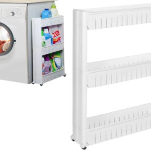 Szafka na kółkach mobilna biała do pralki