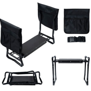 Klęcznik stołek składany do pracy w ogrodzie pas narzędziowy 2 przyborniki