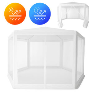 Namiot pawilon ogrodowy handlowy 2x2x2 m z moskitierą biały MultiGarden