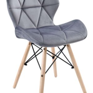 Krzesło tapicerowane MURET VELVET aksamitny grafitowy