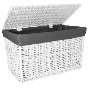 Kufer wiklinowy 105L 66x40x40 cm biało-szary