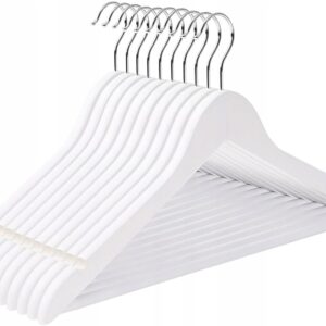 Wieszak do szafy RONDO komplet 30 szt biały drewno