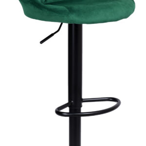 Hoker krzesło barowe CYDRO BLACK ciemnozielone Velvet