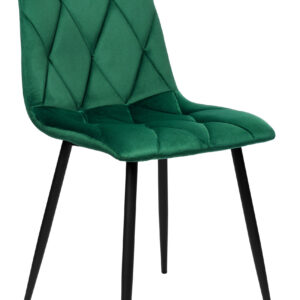 Krzesło welurowe tapicerowane Madison Velvet ciemnozielone