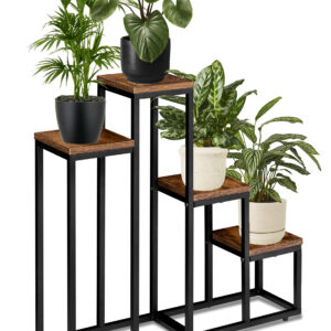 Kwietnik stojący czarny Pallen postarzany dąb