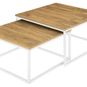 Zestaw 2 stolików skandynawskich VELEN BIAŁY CRAFT 2w1