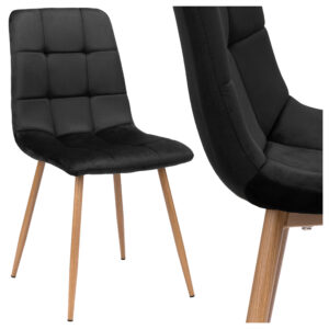 Krzesło welurowe MONTANA VELVET czarne