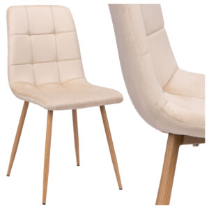 Krzesło welurowe MONTANA VELVET beżowe