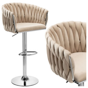 Hoker barowy Cofton Chrom beżowy Velvet