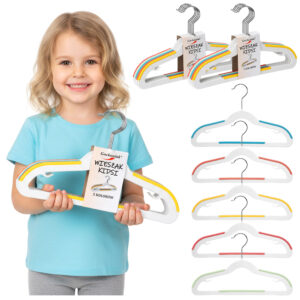 Wieszaki dziecięce KIDSI komplet 10 sztuk wielokolorowe