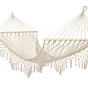 Hamak ogrodowy brazylijski boho siatka frędzle 200cm 150kg Ecru