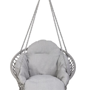 Huśtawka ogrodowa LUARO bocianie gniazdo z poduszką XXL szare 80cm 150kg