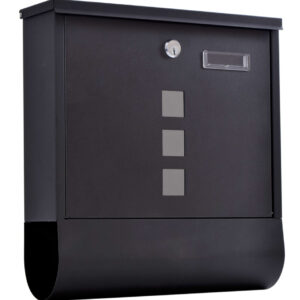 Skrzynka pocztowa na listy Hans z gazetnikiem czarna