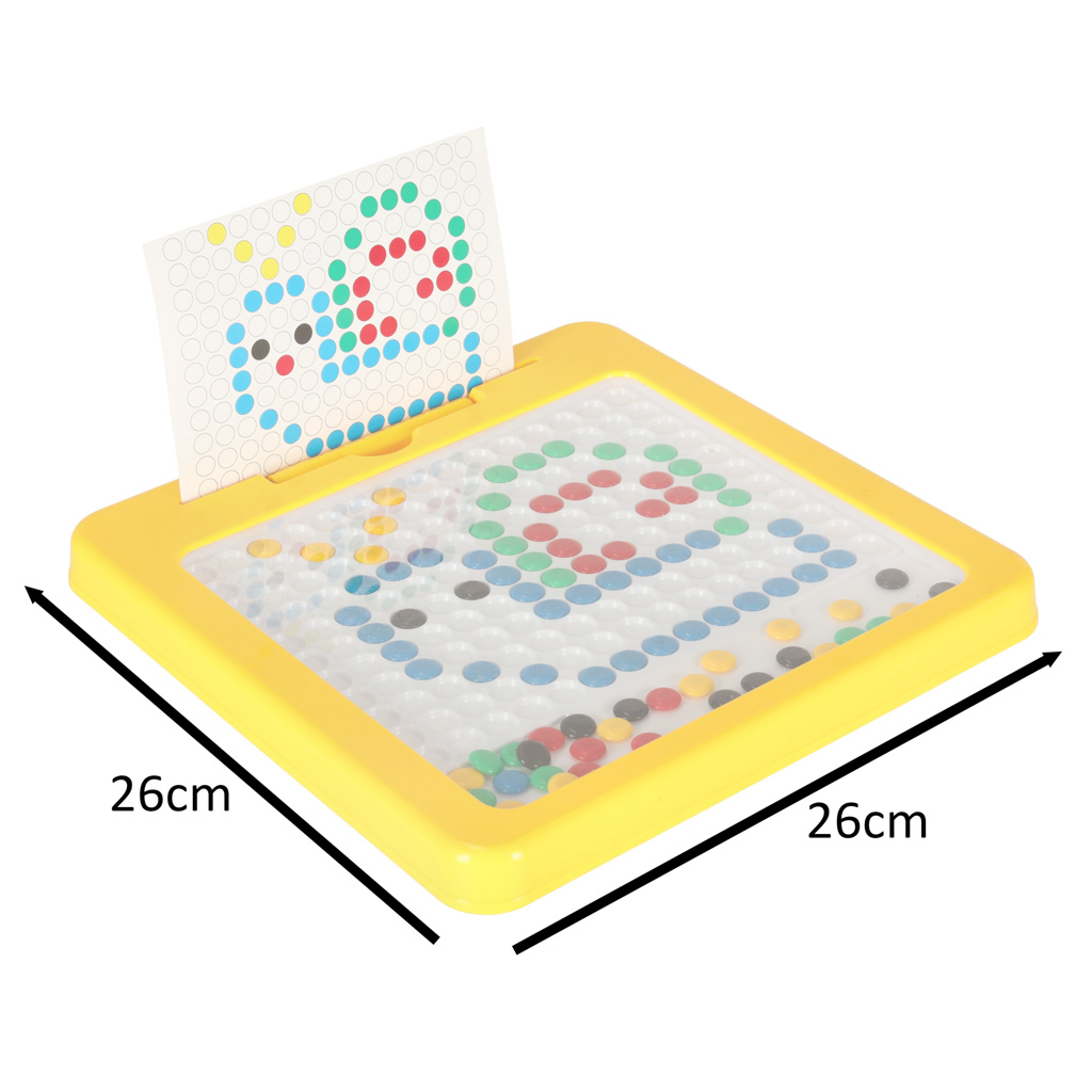 Tablica-magnetyczna-montessori-mozaika-kolorowe-kropki-zolta-26-x-26-cm-153890