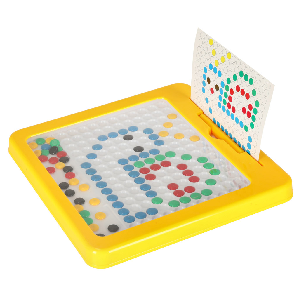 Tablica-magnetyczna-montessori-mozaika-kolorowe-kropki-zolta-26-x-26-cm-153891