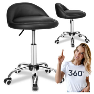 Taboret kosmetyczny fryzjerski LOMO czarny