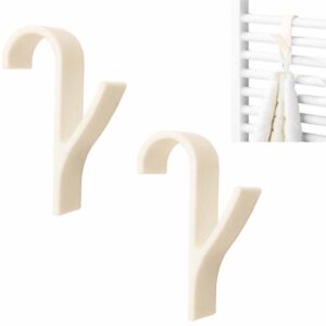 Wieszak haczyk na grzejnik kaloryfer łazienkowy kremowy